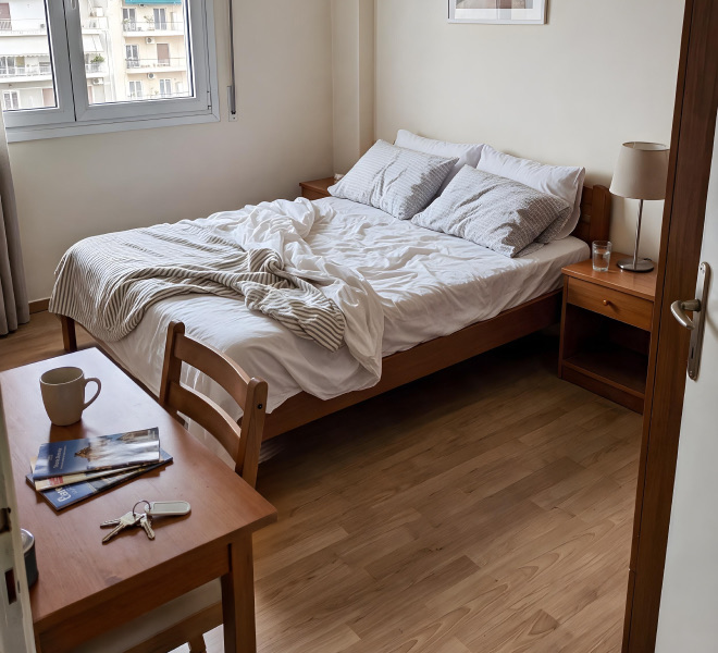 Bedroom before cleaning